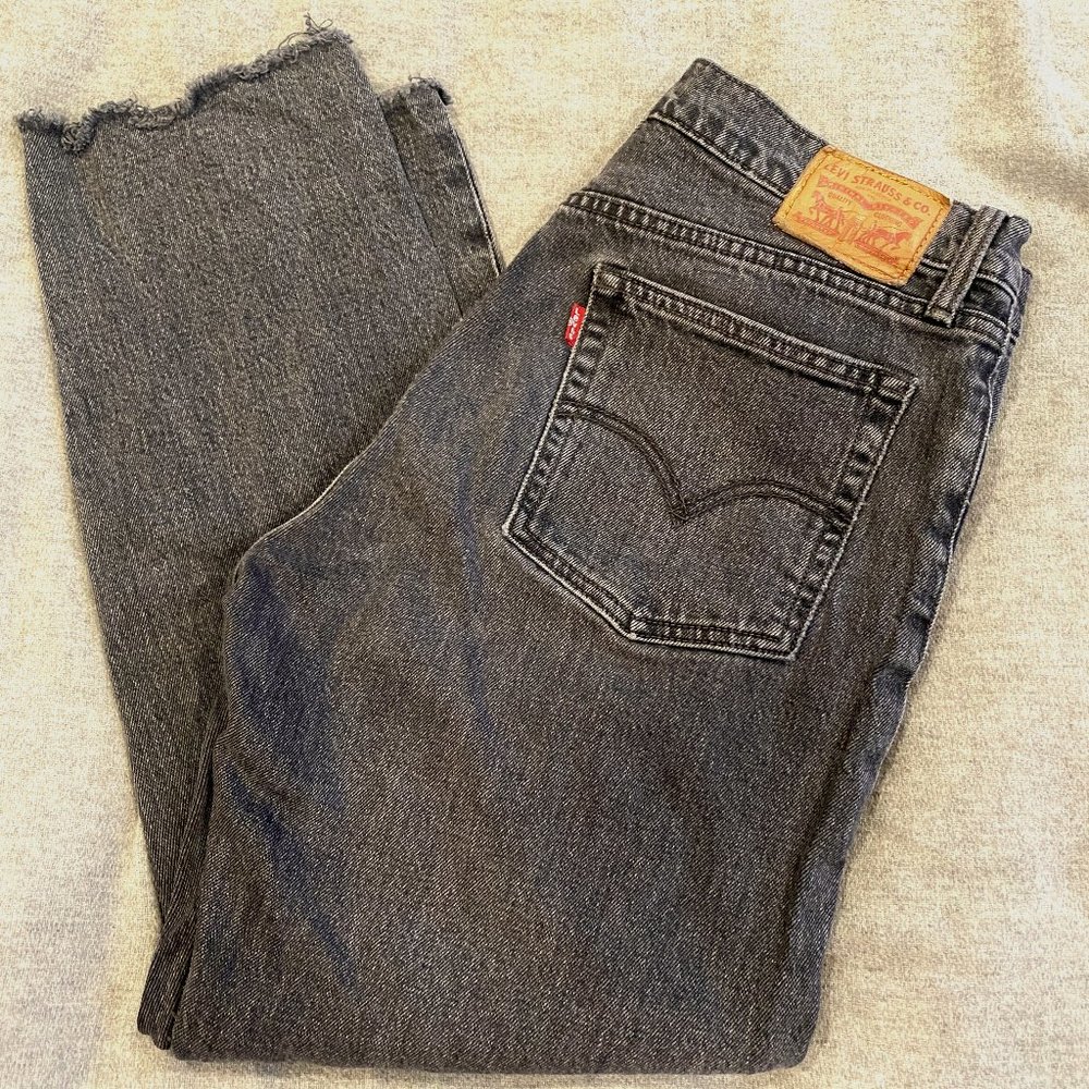 Levi's Wedgie Straight Crop Jeans Washed Black